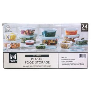 Member's Mark 24-Piece Plastic Food Storage Set, Airtight & Leakproof